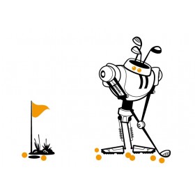 Robot Playing Golf - Kids & Nursery Wall Sticker